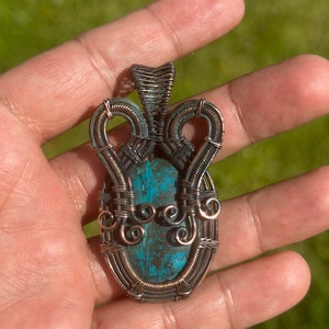 Beautiful Chrysocolla Copper Pendants handmade. image 1