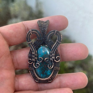 Beautiful Chrysocolla Copper Pendants handmade. image 3