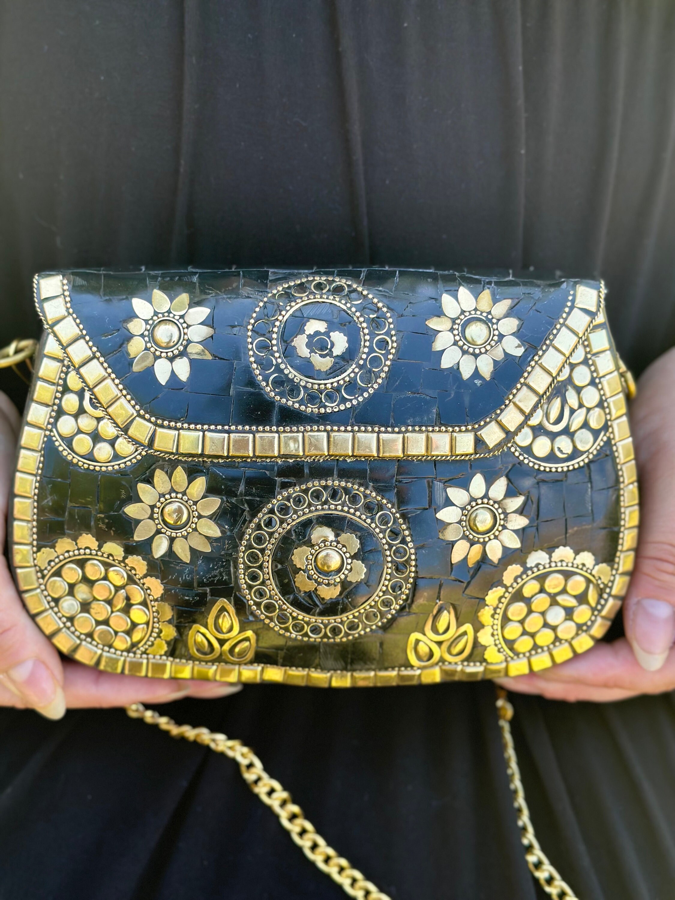 Handmade Mosaic Stone Bags Designer Purses Fashionable Bags
