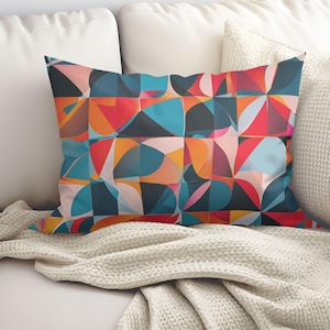 Kaleidoscope Lumbar Pillow, Colorful Abstract, Multi-color Home Decor Accent, Pillow + Pillowcase, 20&quot;x14&quot; Rectangular Cushion, Throw Pillow