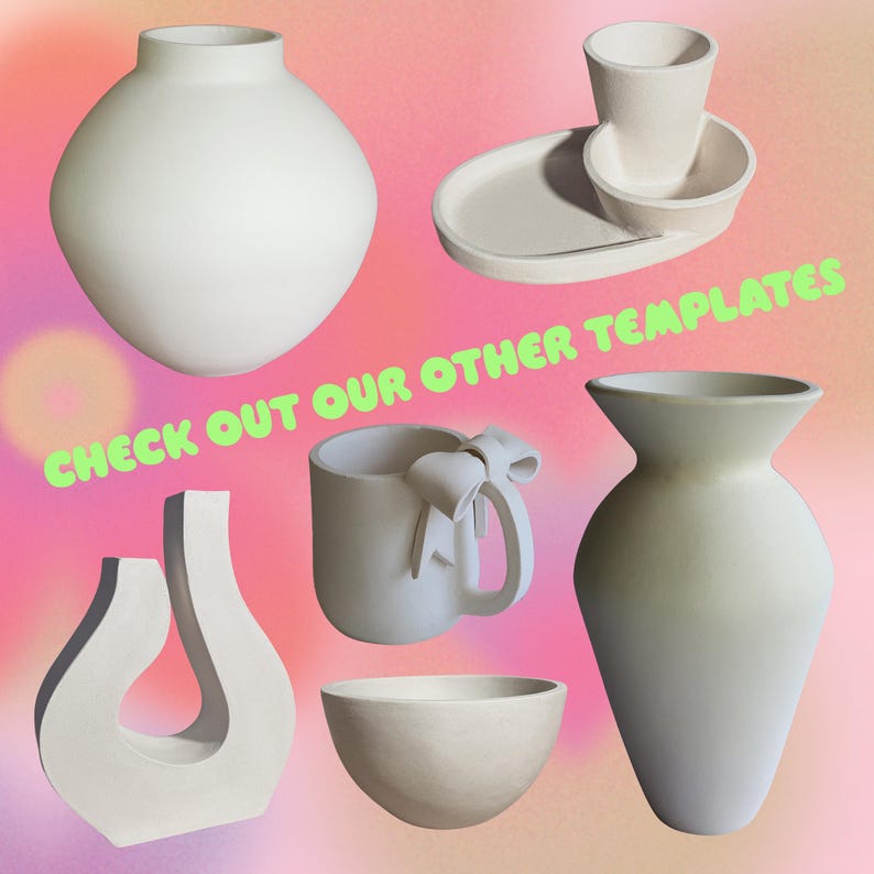 Candle Holder Pottery Template Slab Building ~ Do It Yourself Ceramic ~ Make a Clay Candelabra image 7