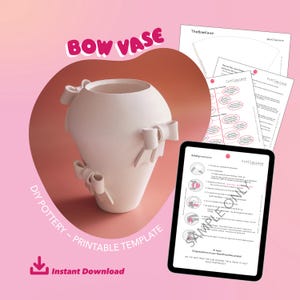 Bow Vase Pottery Template : DIY Slab Building Tutorial (PDF Pattern)