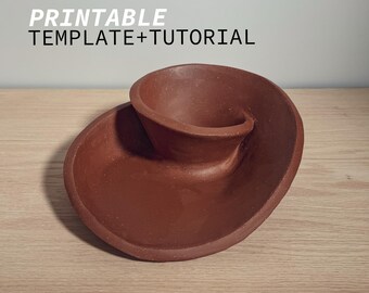 Dip Bowl Pottery Template ~ Beginner Ceramics Tutorial (Digital Download)