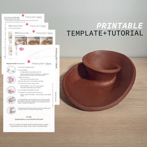 Easy Swirl Bowl Pottery Template Slab Building Tutorial ~ Ceramics Tools for Beginners ~ Digital Download Printable File to Do It Yourself