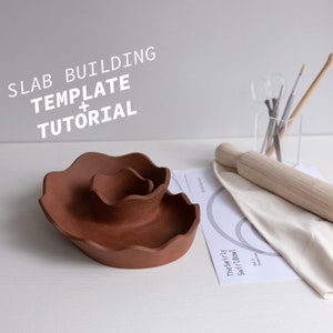 Swirly Swirl Bowl Pottery Template Slab Tutorial ~ DIY Handbuild Ceramics Bowl Printable Pattern with Download