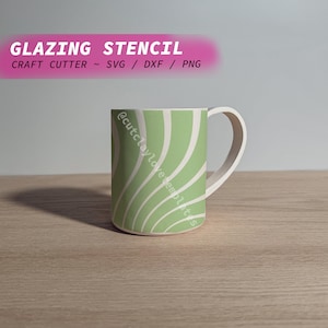 Glaze Stencil Sheet for Craft Cutter ~ Swirl Cup Artwork ~ Pottery Tool to Create Painted Ceramic Art with Vinyl Glaze Relief