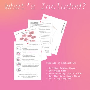 May include: A digital download for a DIY candle holder project. The printable template includes instructions, a shrinkage chart, slab building tips and tricks, a cut clay love cheat sheet, and a PDF and JPG template.