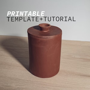 Cookie Jar Pottery Template Slab Building Tutorial ~ Ceramics Tools for Beginners ~ Digital Download Printable File to Do It Yourself