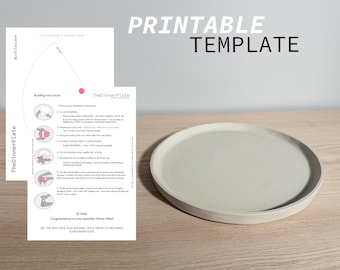 Dinner Plate Pottery Template : Slab Building Printable (PDF) ~ Instant Download