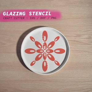 Glaze Stencil Sheet for Craft Cutter ~ Retro Star Plate Artwork ~ Vinyl Pottery Tool to Create Painted Ceramic Art and Customise Underglaze