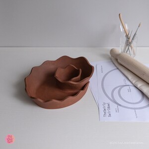Swirly Bowl Pottery Template Slab Building Tutorial ~ Ceramics Tools ...