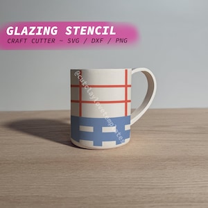 Glaze Stencil Sheet for Craft Cutter ~ Contrast Check Cup Artwork ~ Pottery Tool to Create Painted Ceramic Art with Vinyl Glaze Relief