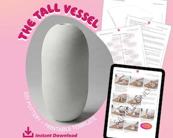 Slab Pottery Template Tall Vessel : DIY Clay Hand Building Guide (Digital Download)