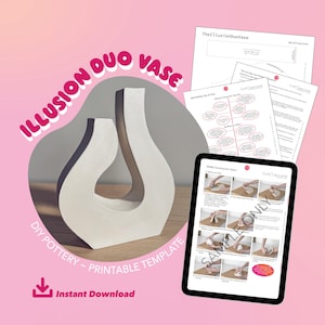 Illusion Vase Pottery Template: DIY Ceramics (Digital Download)