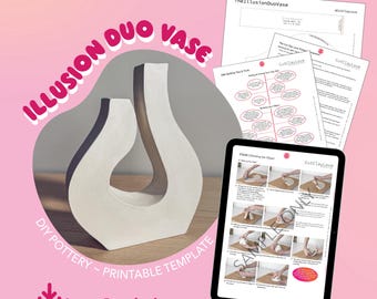 Illusion Vase Pottery Template: DIY Ceramics (Digital Download)