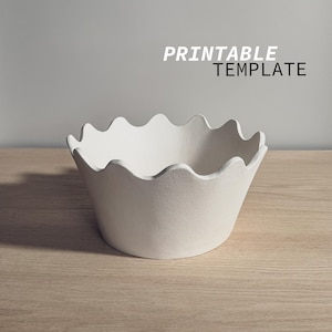 Swirly Fruit Bowl Slab Pottery Template ~ Hand Building Ceramics Tools for Beginners ~ Digital Download Printable File to Do It Yourself