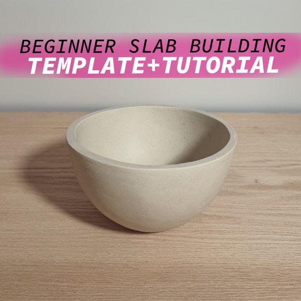 Easy Bowl Pottery Template Slab Building Template ~ How To Make Beginner Clay Bowl from Home with Printable Ceramic Tool