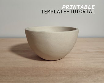 Easy Bowl Pottery Template Slab Building Template ~ Keramiekhulpmiddelen voor beginners ~ Digitaal download afdrukbaar bestand om het zelf te doen