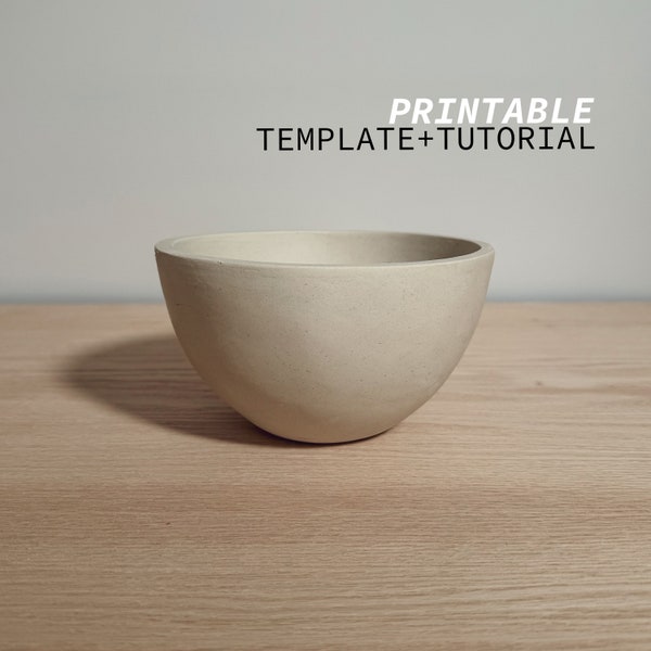 Easy Bowl Pottery Template Slab Building Template  ~ Ceramics Tools for Beginners ~ Digital Download Printable File to Do It Yourself
