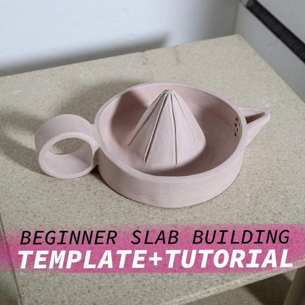 Citrus Juicer Pottery Template Slab Building Tutorial ~ Handbuild in Clay an Easy Squeezy Lemon Juicer with this Printable Ceramic Tool