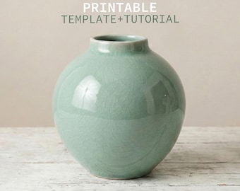 Moon Vase Slab Pottery Template : Do It Yourself Handmade Ceramics Tutorial (Instant Download)