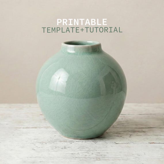 Moon Vase Slab Pottery Template : Do It Yourself Handmade Ceramics Tutorial (Instant Download)