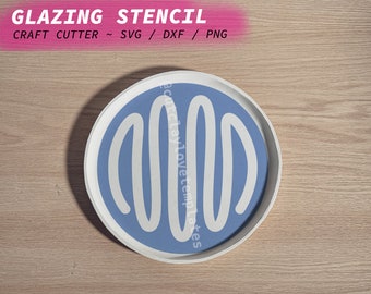 Glaze Stencil Sheet for Craft Cutter ~ Squiggle Plate Artwork ~ Vinyl Pottery Tool to Create Painted Ceramic Art and Customise with Glaze