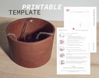 Hanging Planter Pottery Template: Beginner Slab Building (PDF)