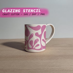 Glaze Stencil Sheet for Craft Cutter ~ Blob Print Cup Artwork ~ Pottery Tool to Create Painted Ceramic Art with Vinyl Glaze Relief
