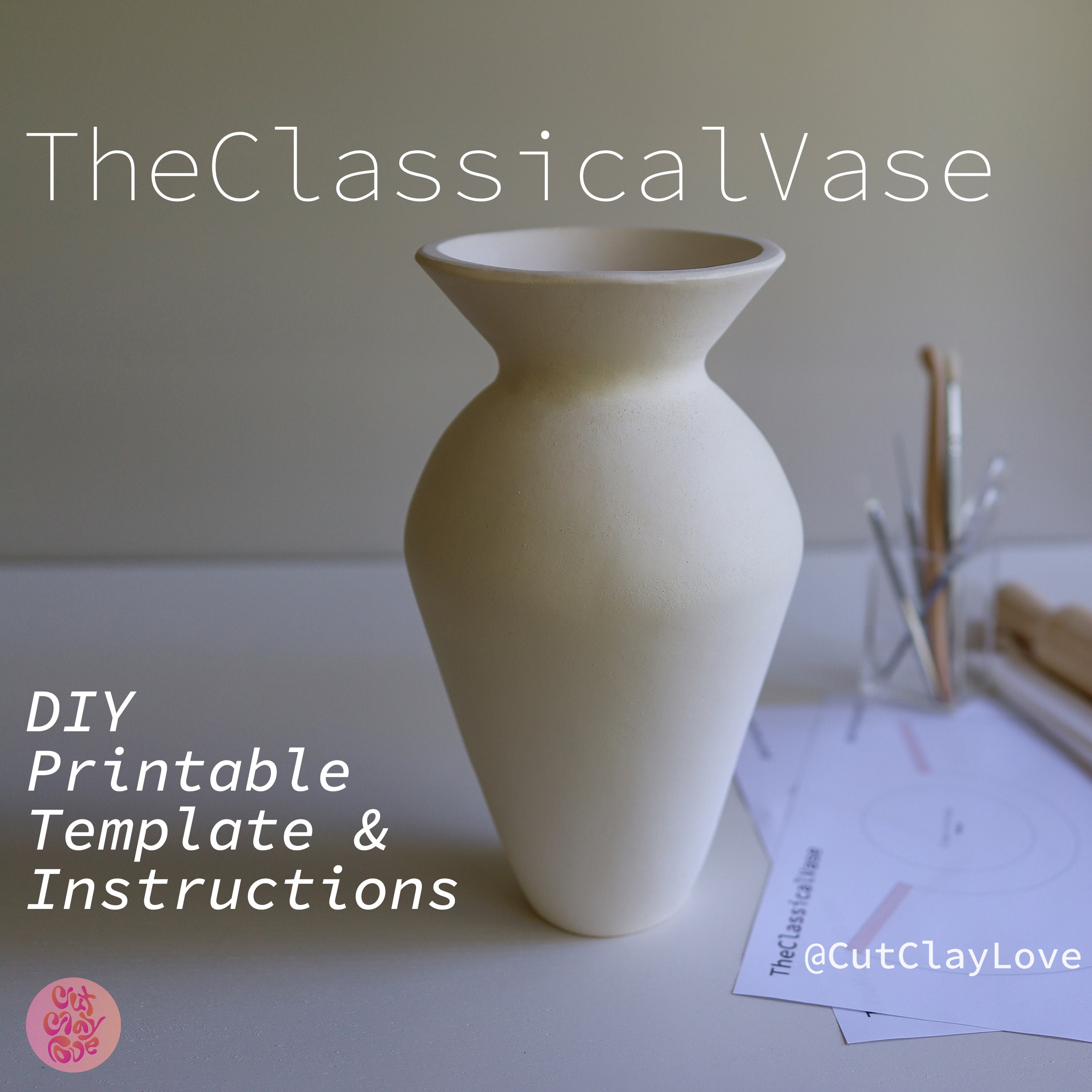 Classical Vase Pottery Template Slab Building Tutorial Ceramics Tools - Etsy