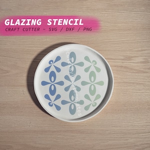 Glaze Stencil Sheet for Craft Cutter ~ Retro Orb Plate Artwork ~ Vinyl Pottery Tool to Create Painted Ceramic Art Customise with Underglaze