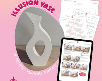 Illusion Vase Pottery Template: DIY Ceramics for Beginners (Digital Download)