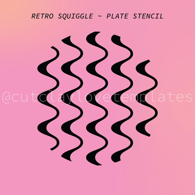 Retro Squiggle Glaze Stencil Sheet: Vinyl Pottery Tool (digital ...
