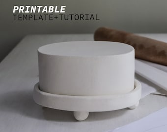 Tutoriel de construction de dalles de modèle de plat beurreur ~ plat de cuisson à fromage à l'envers ~ outil de céramique fait main imprimable bricolage