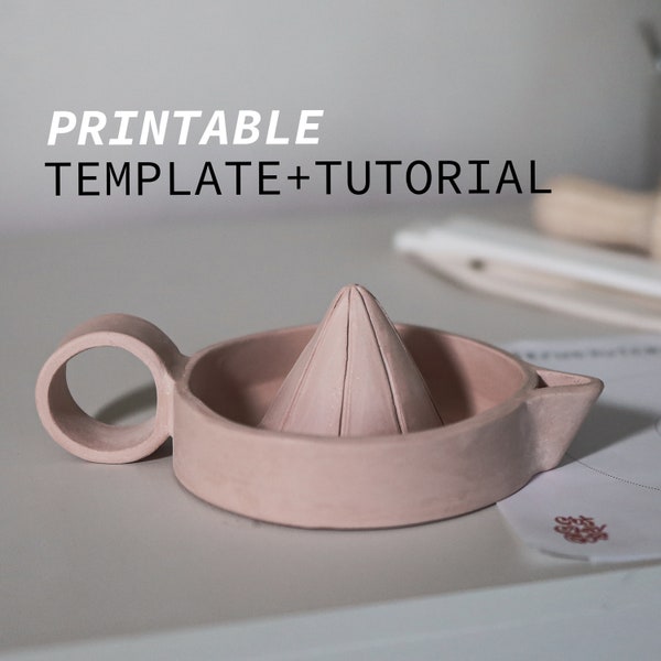 Citrus Juicer Pottery Template Slab Building Tutorial ~ Ceramics Tools for Beginners ~ Digital Download Printable File to Do It Yourself