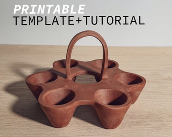 Modello per portauova in ceramica: tutorial per la costruzione di lastre (modello PDF) ~ Download immediato