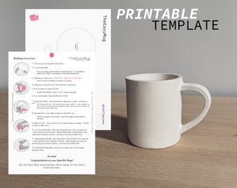 Easy Mug Slab Pottery Template: DIY Ceramics Printable (Digital Download)