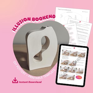 Modèle de poterie de serre-livres Illusion : céramique à faire soi-même (téléchargement numérique)