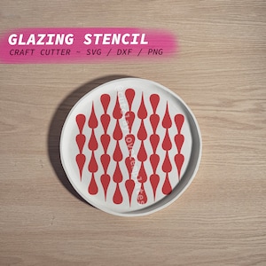 Glaze Stencil Sheet for Craft Cutter ~ Retro Wallpaper Plate Artwork ~ Vinyl Pottery Tool to Create Painted Ceramic Art Customise with Glaze
