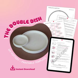 Plantilla de cerámica: Plato de doble bucle: Cerámica DIY (Descarga digital)