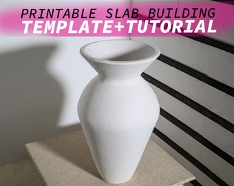 Classical Vase Pottery Template Slab Building Tutorial ~ Easy DIY Ceramic Vessel with Printable Pattern ~ Make Your Own Clay Vase at Home