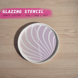 Glaze Stencil Sheet for Craft Cutter ~ Swirl Plate Artwork ~ Vinyl Pottery Tool to Create Painted Ceramic Art and Customise with Underglaze