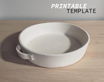 Pie Deep Dish Slab Pottery Template ~ Beginner Ceramics Project Do It Yourself ~ Printable Pattern