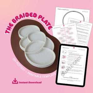 Assiette tressée avec modèle de poterie : céramique à faire soi-même (téléchargement numérique)
