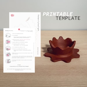 Swirly Tealight Pottery Template Slab Building ~ Do It Yourself in Clay Tealight Candle Holder with Printable Pattern Ceramic Tool
