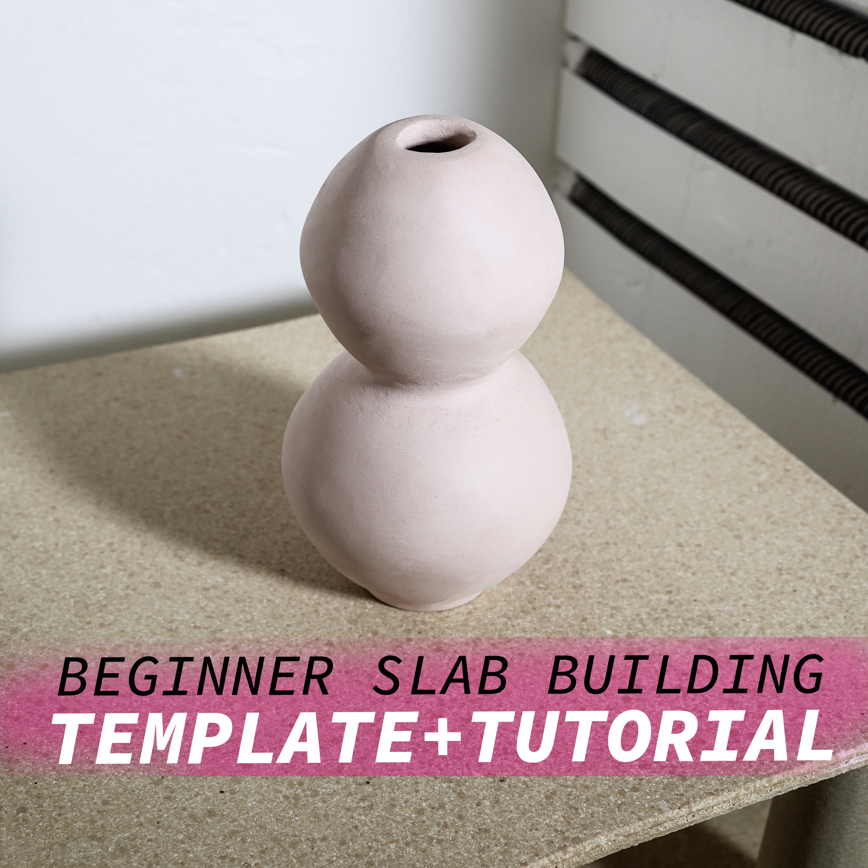 Bud Vase Pottery Template Slab Building Tutorial Easy DIY Ceramics Tool ...