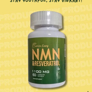 NMN und Resveratrol 1.100 mg NAD plus 60 Kapseln pro Flasche, 2 x Caps = 30 Tage