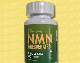 NMN-resveratrol 1100 mg NAD-boostercapsules, 60 counts (30 dagen levering)