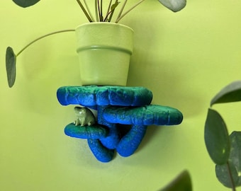 Shiitake Mushroom Wall Shelf - natural decoration for your plants and decor - floating wall shelf for a perfect eye cating home decor