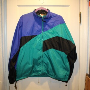 Vintage Nike Swoosh Jacket Large Multicolor Full Zip Windbreaker
